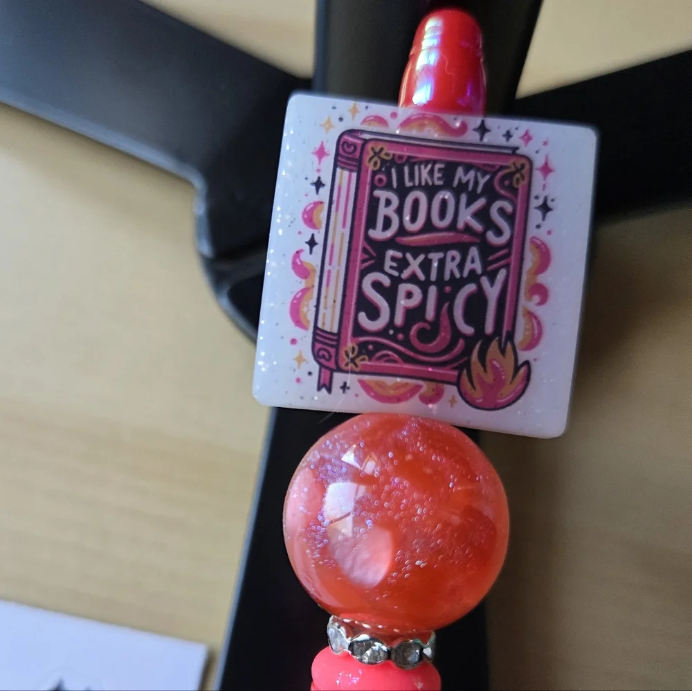'I Like My Books Extra Spicy' Ballpoint Pen And Decal Sticker *Price Firm*